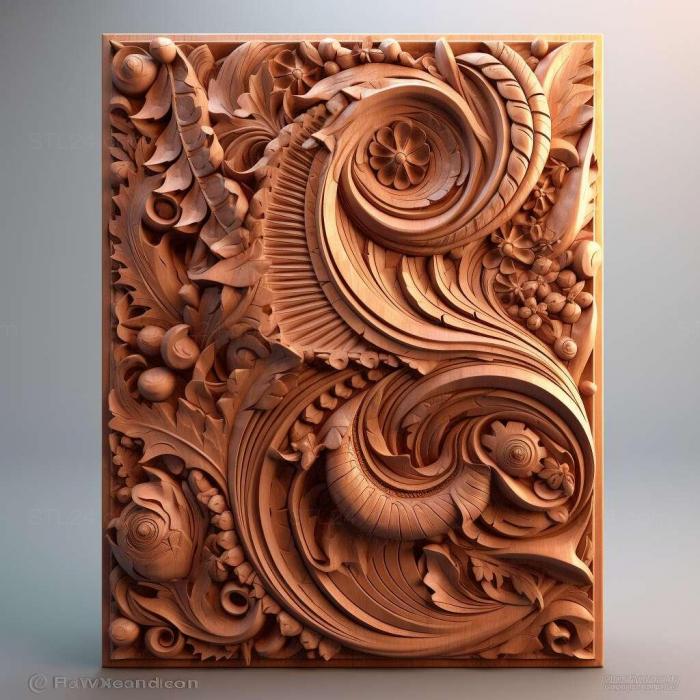 Patterns and decorations (stl Athysanella 1, PATTERN_497) 3D models for cnc